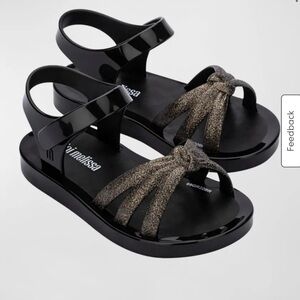 Mini Melissa Girl's Glitter Grip-Strap PVC Sandals, Baby/Toddlers